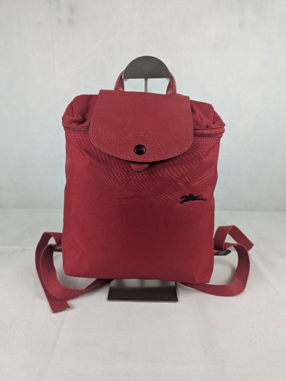Authentic Longchamp Le Pliage Backpack Red Nylon Foldable - Used -Good Condition